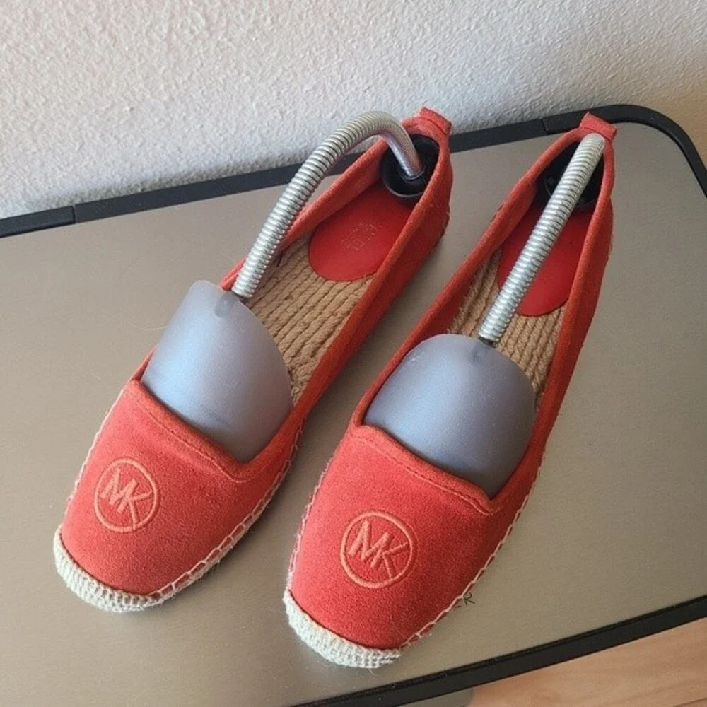 Michael Kors espadrilles suede red orange size 8